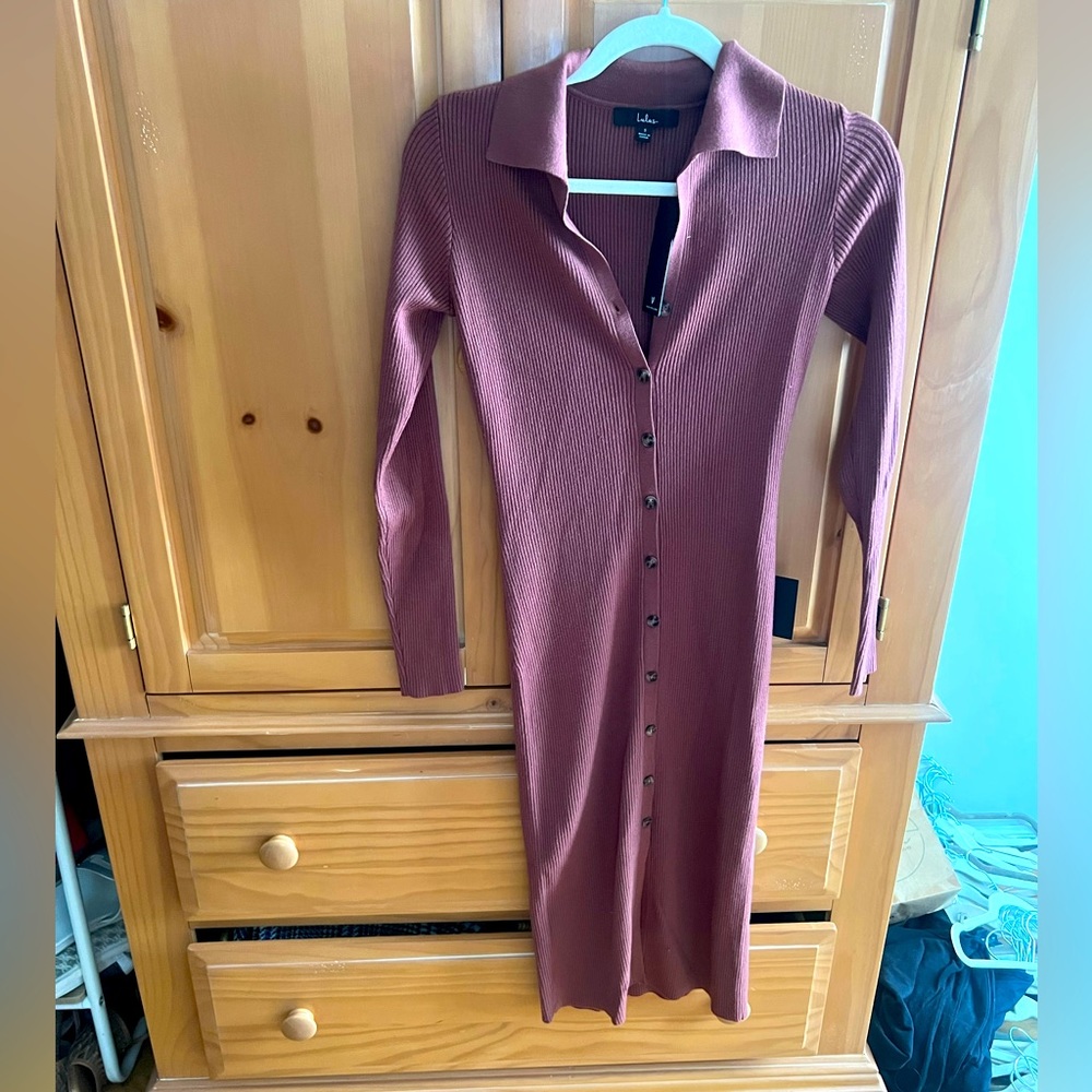 NWOT Lulus Ribbed Knit Midi Dress
